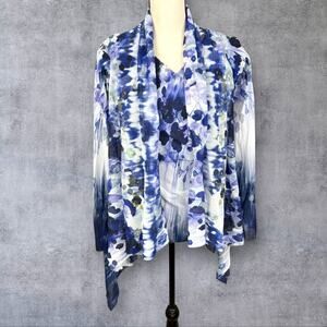 Vintage FUZZI John Paul Gaultier Cardigan & Top Womens 12 Purple Mesh Ruched Y2K
